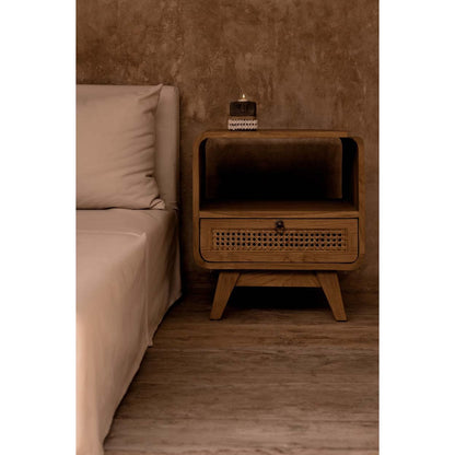 Rattan nightstand natural 50 × 50 × 55 cm – made in Indonesia