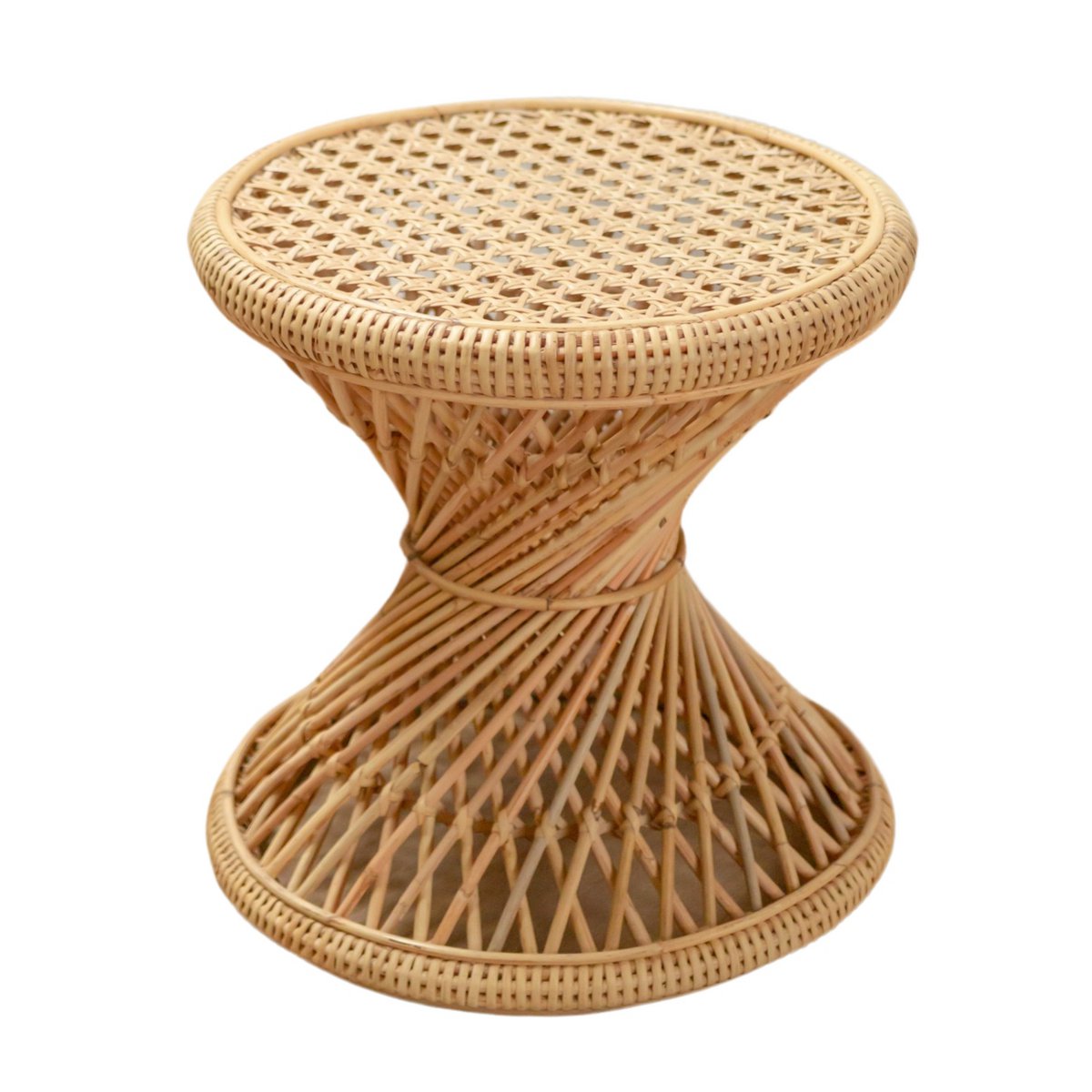 Runder Rattan-Beistelltisch Ø45 cm × 45 cm hoch – Luhu