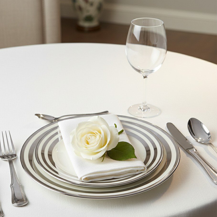 Glass dessert plate with silver trim 18cm