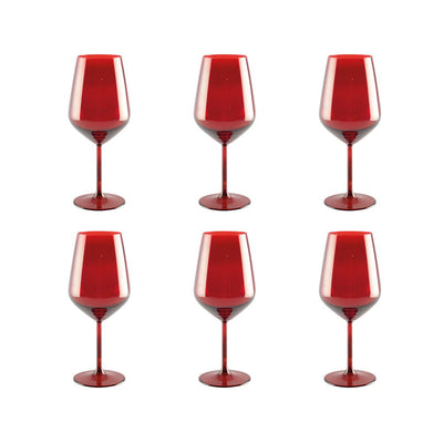 Weingläser aus Glas, 6er-Set - rot