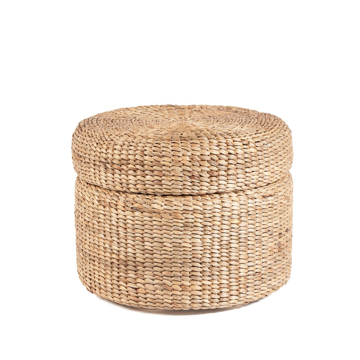 Rund opbevaringspuff i søgræs, naturfarvet - 60 cm