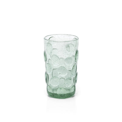 Recycled glass highball - Aqua frosted dots - 13.5 cm