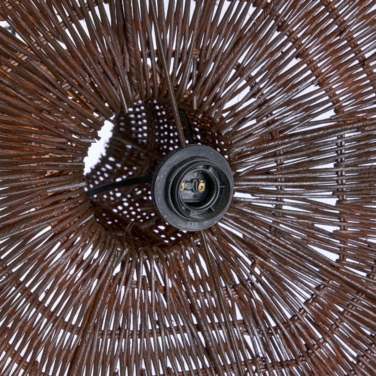 Dome pendel, XL – mørk valnøddefarvet rattan