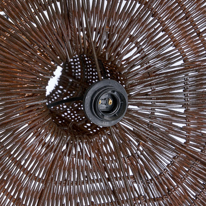 Dome pendel, XL – mørk valnøddefarvet rattan