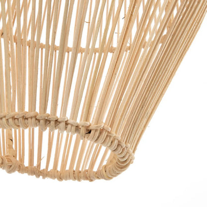 Rattan-Hängeleuchte 30×60 cm – vertikale Stangenwebung, handgefertigt