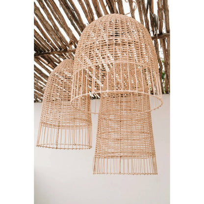 Rattan-Pendelleuchte, Kuppelschirm – M, 60 cm