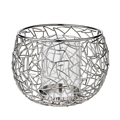 Milano lantern i rustfrit stål, 27 cm - forniklet