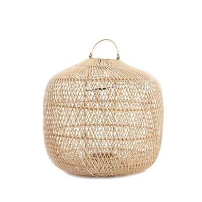 Rattan-Hängeleuchte 58 cm – natur, handgefertigt