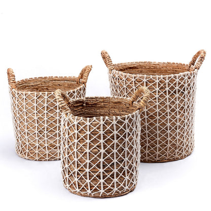 Cotton and jute basket Kerso M – Ø 35 cm, 40 cm tall