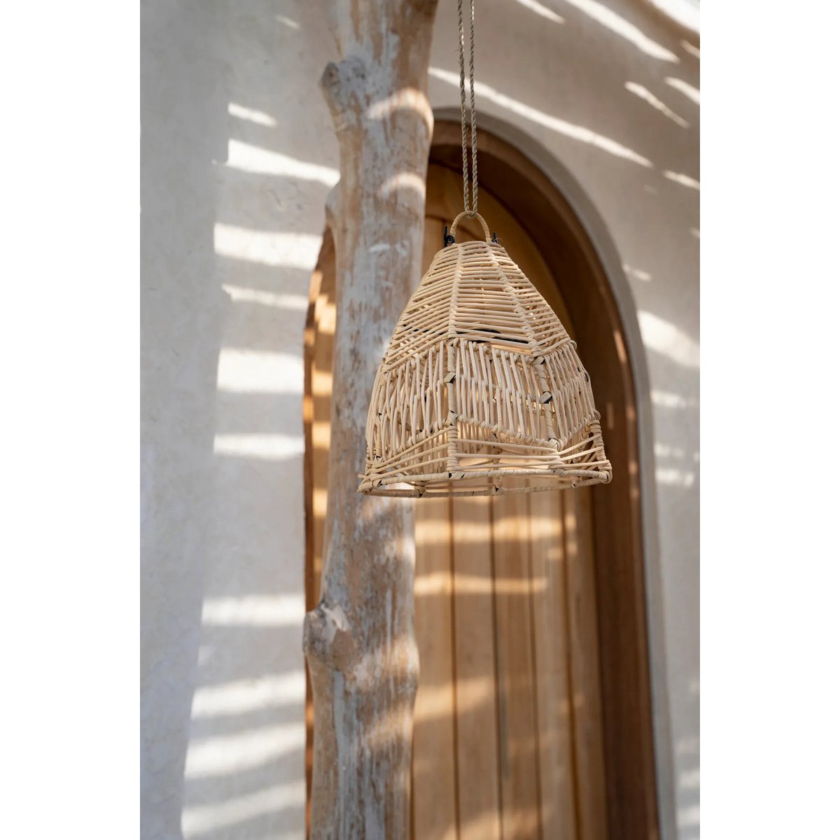 Rattan Pendelleuchte S – handgewebt, 20 cm Durchmesser