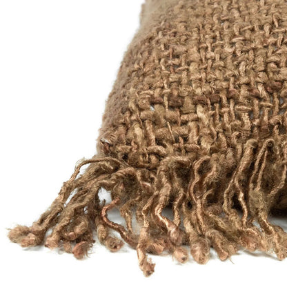 Handgefärbter Baumwoll-Kissenbezug 60×60 cm – uni braun