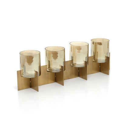 Messing-Vierarm-Kerzenständer, gold - 53 cm