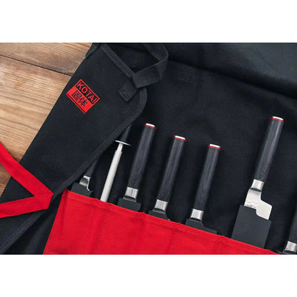 Baumwoll-Messertasche zum Aufrollen, 7 Fächer