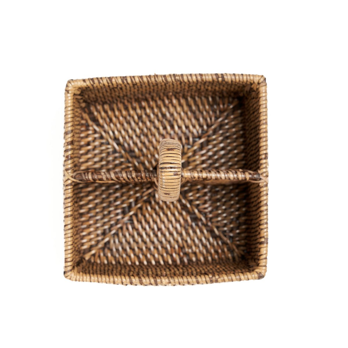 Rattan-Besteckkasten, zweiteilig – Natur Hellbraun