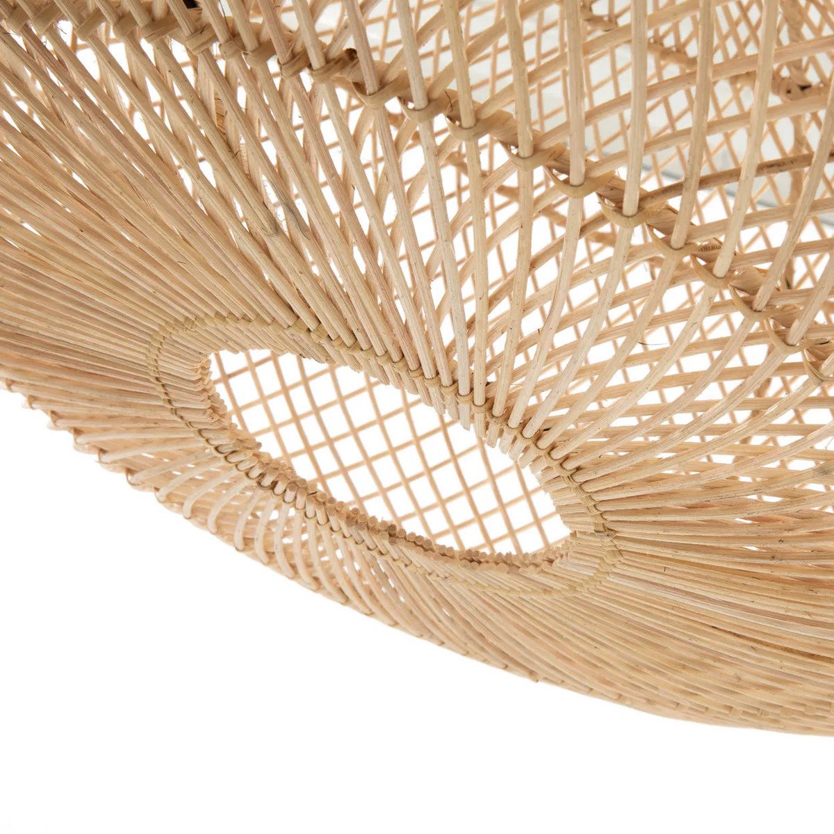 Rattan-Pendelleuchte 60 cm – handgeflochten, beige