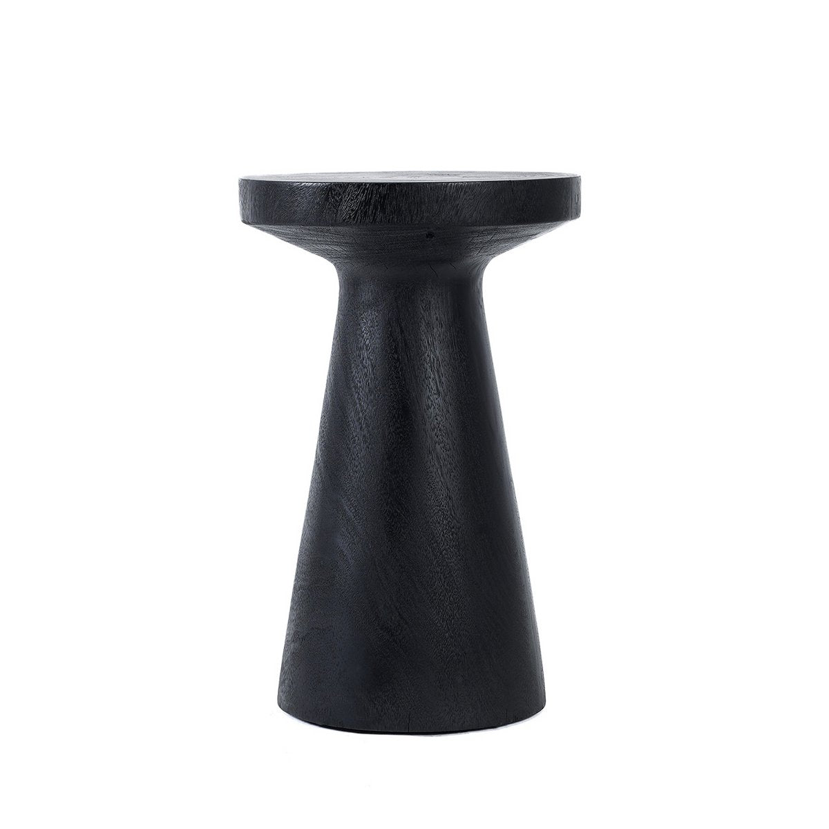 Suar-træ sidebord, sort - 40×40cm