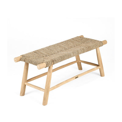 Søgræs- og træbænk, 110 cm - håndlavet