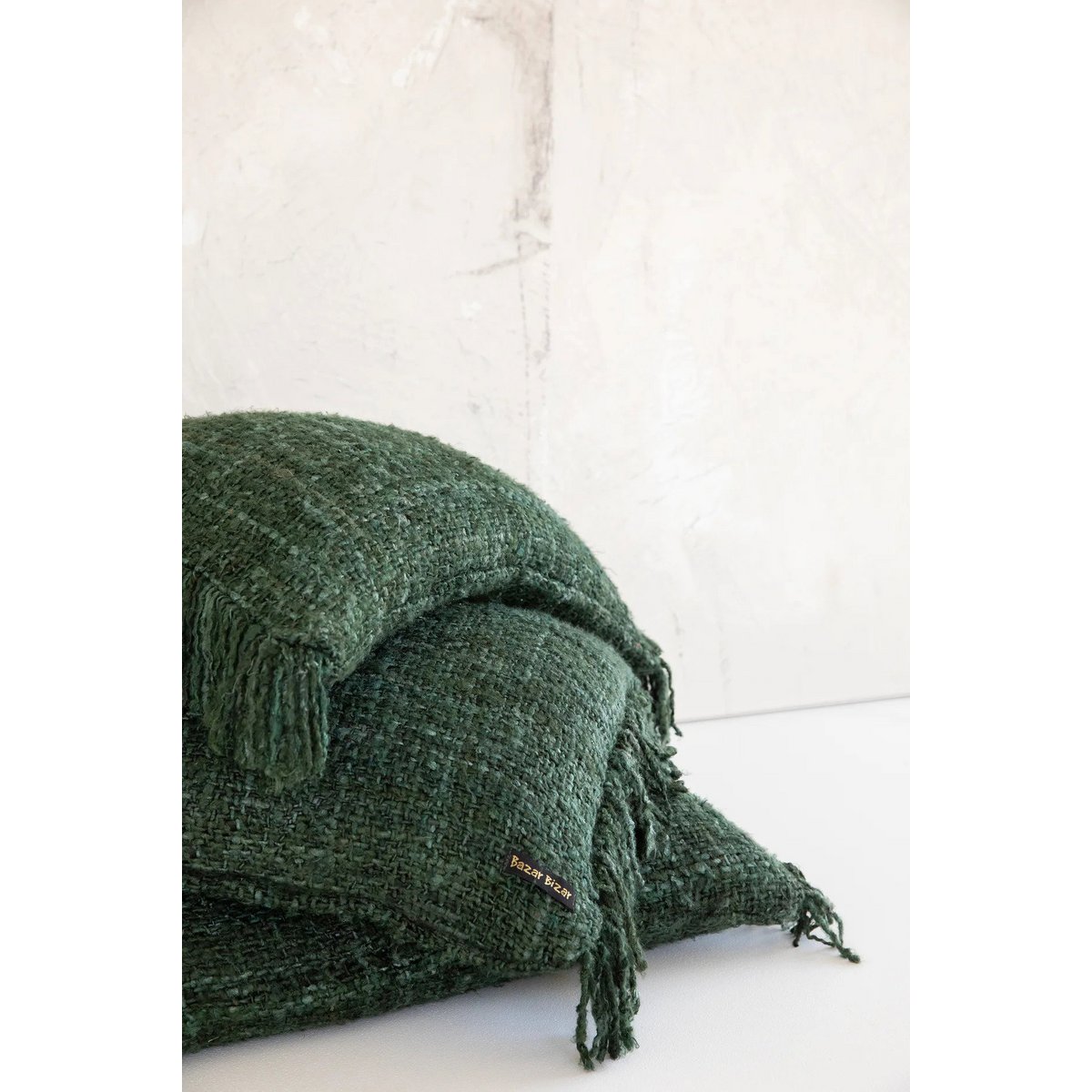 Baumwoll-Kissenbezug 60×60 cm – Waldgrün, hergestellt in Indien