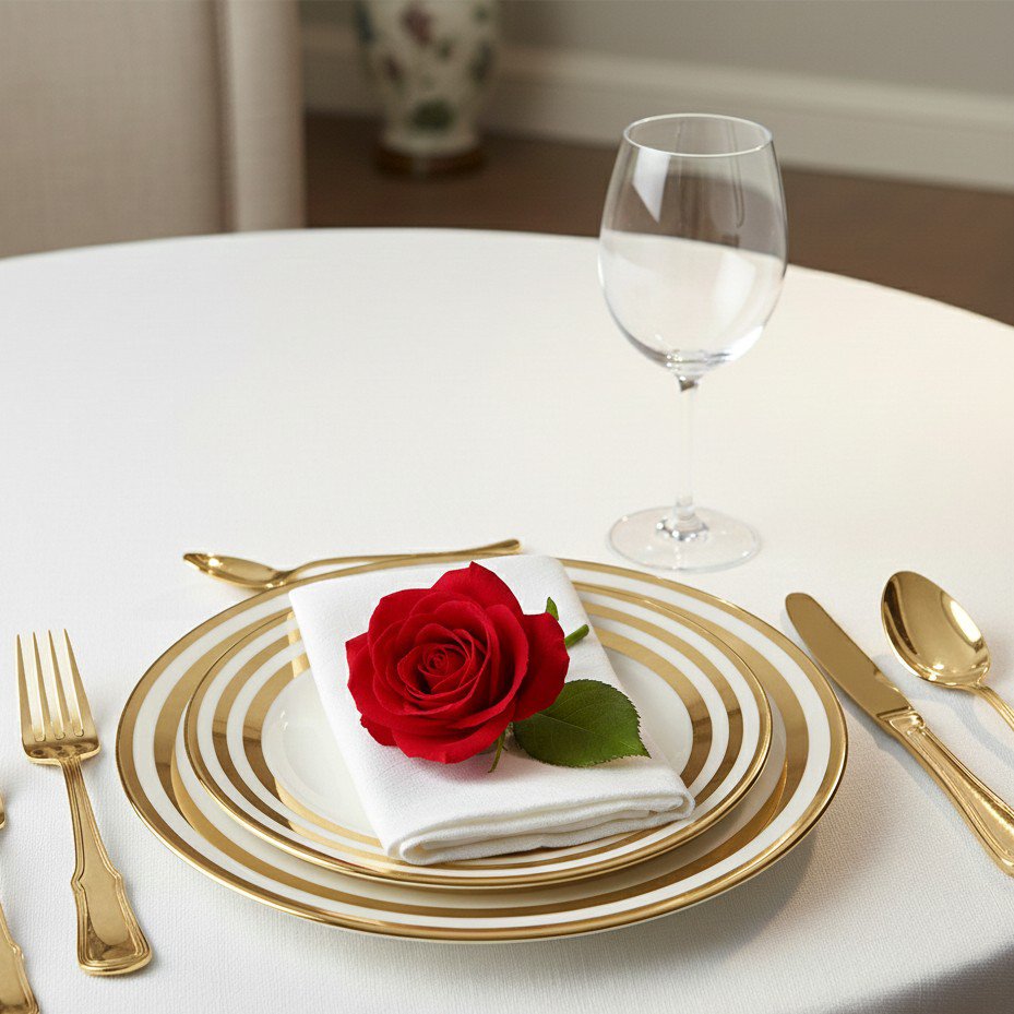 Guld desserttallerken, 18 cm - tredobbelt filet