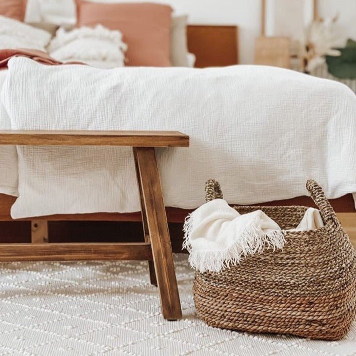 Seegras- & Bananenfaserkorb MAJALENGKA M – braun & beige