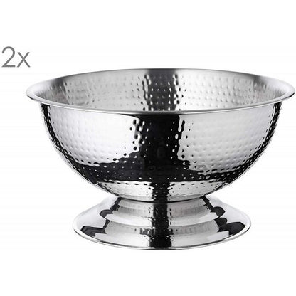 Stainless steel champagne bowl Cara Ø 40 cm – hammered, set of 2