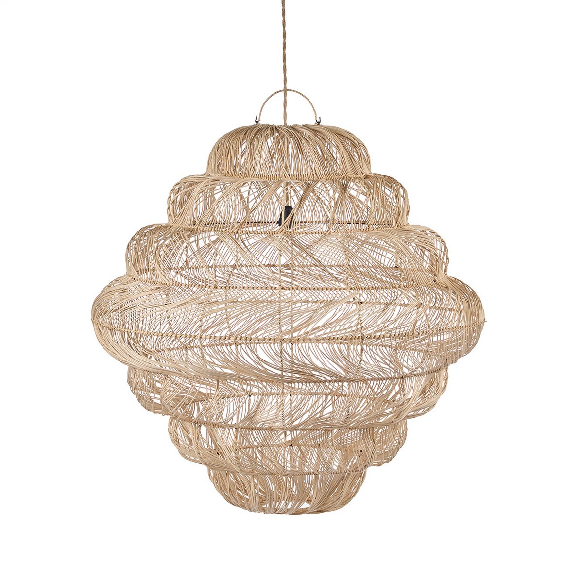 Rattan puf pendel, naturflet - Ekstra stor