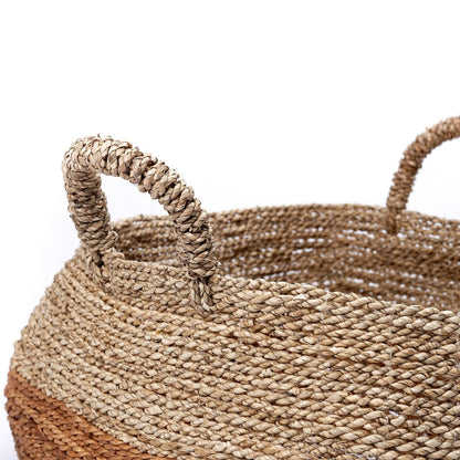 Seegras- & Bananenfaserkorb MAJALENGKA M – braun & beige