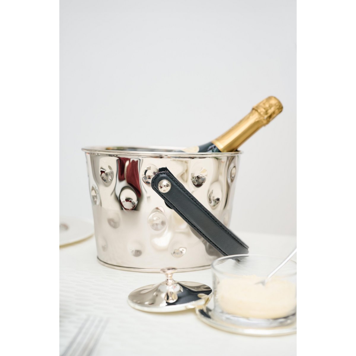 Stainless steel champagne cooler Gideon, hammered, 23 × 18 cm