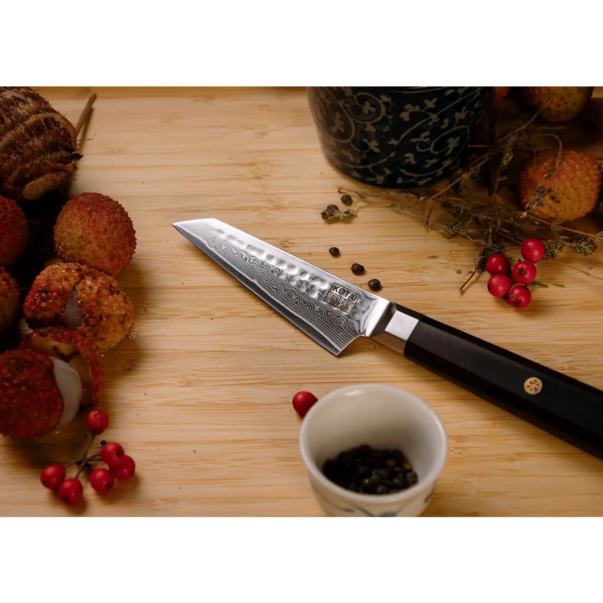 Bunka Damastmesser-Set, 4-teilig - AUS-10 Karbonstahl