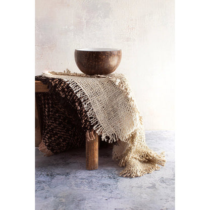 Coconut shell bowl, 13 cm - white lacquer