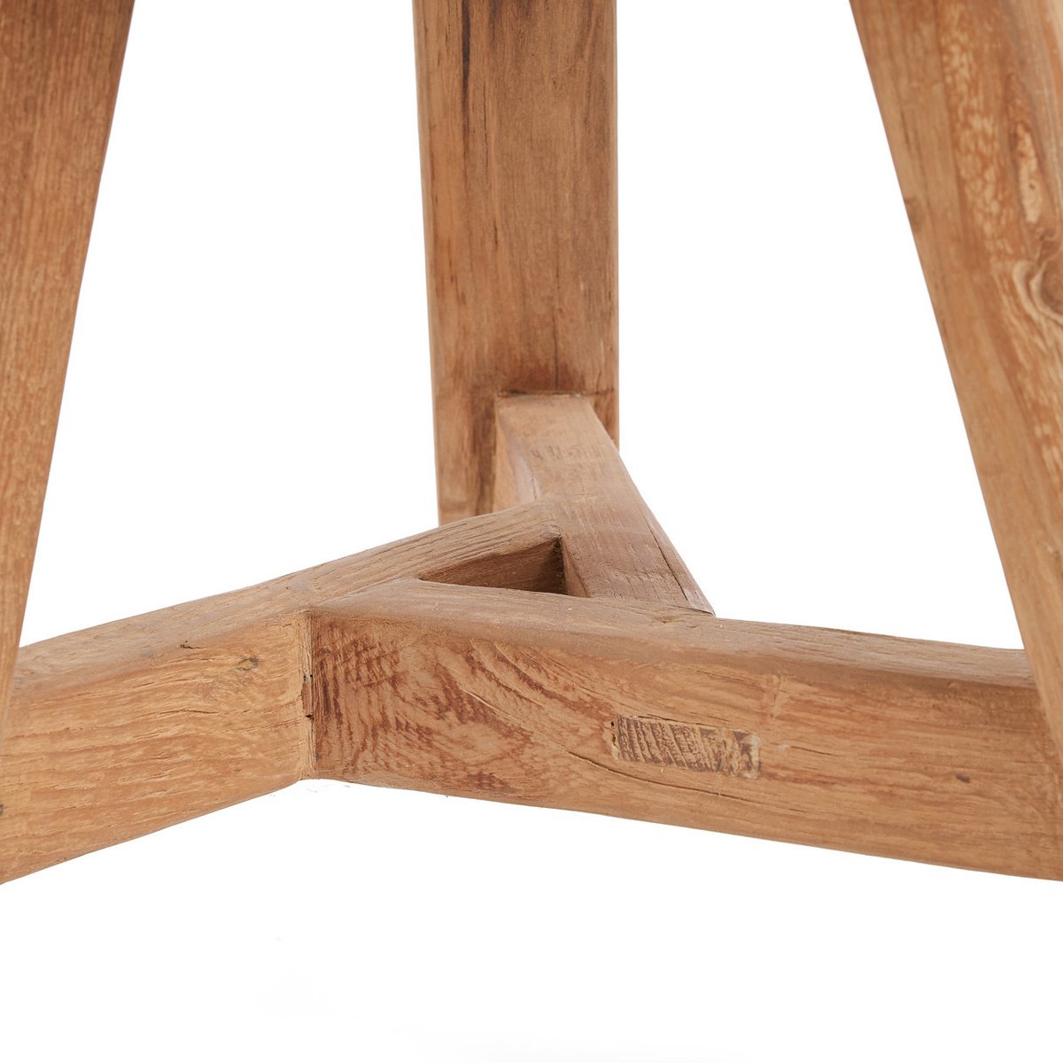 Teakholz Hocker, rustikal rund - Natur