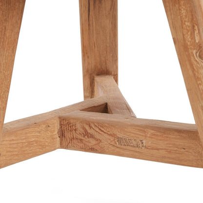 Teakholz Hocker, rustikal rund - Natur