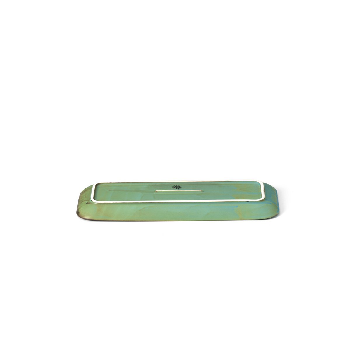 Keramisk rektangulær fad, 30 cm - lagune