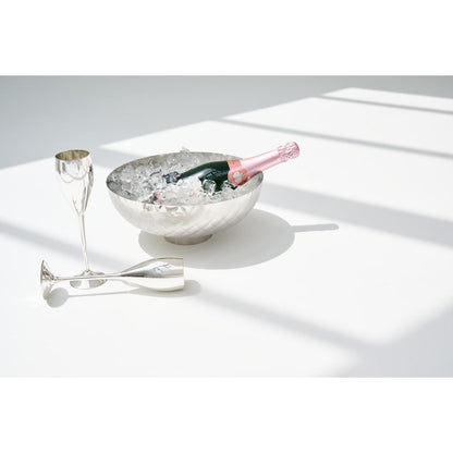 Messing Champagnergläser im 4er-Set, 23 cm – versilbert