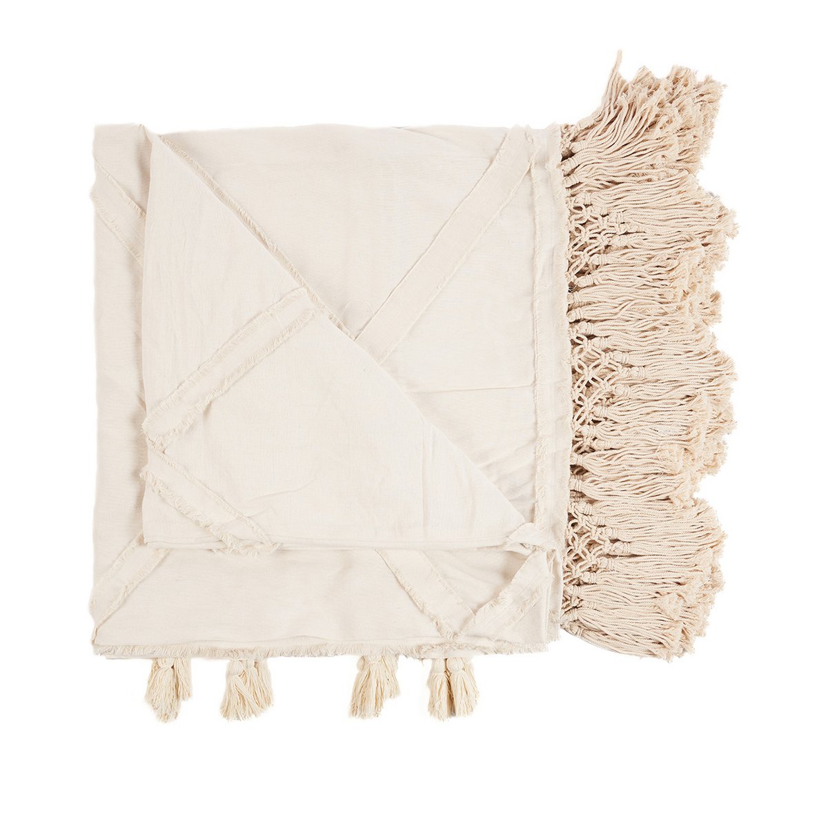 Cotton bed throw - Natural