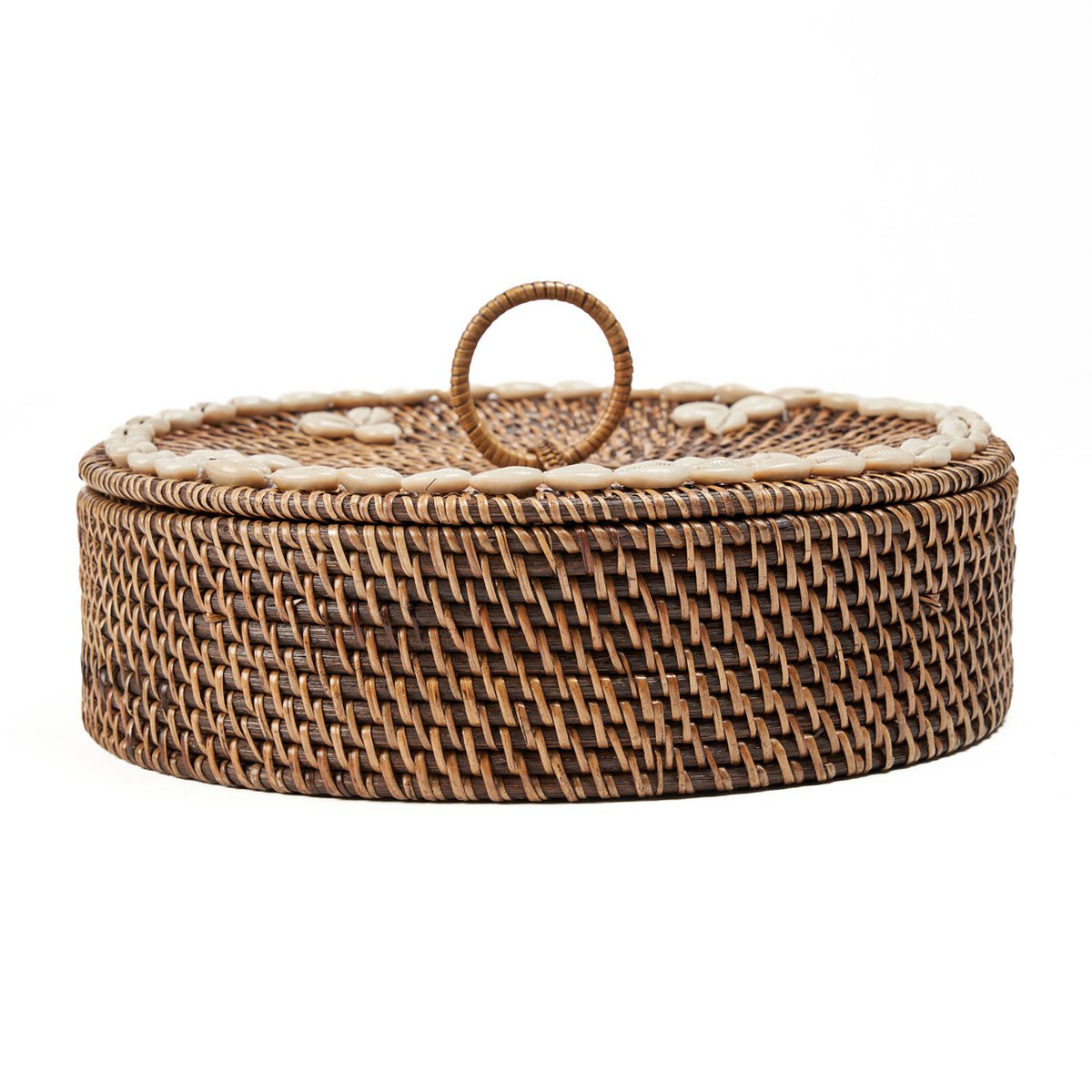 Rattan ruminddelt kurv, naturlig brun