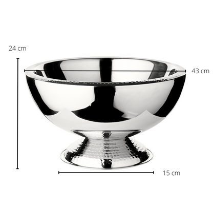 Champagnerkühler Till aus Edelstahl, Hammerschlagrand – ø 43 cm