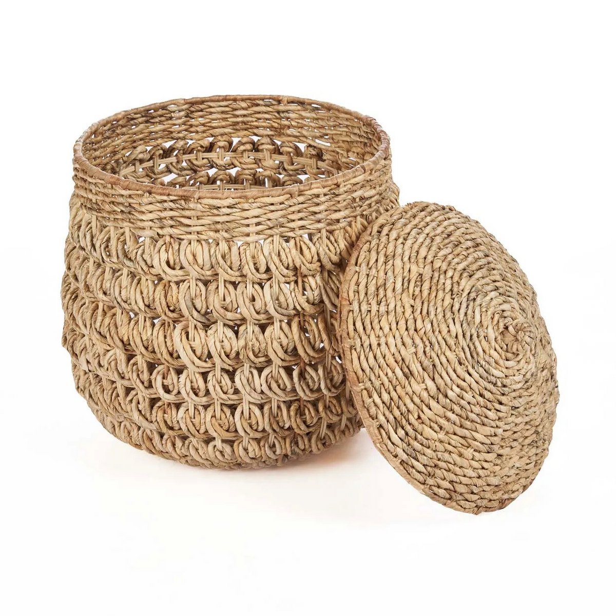 Rattan-Aufbewahrungskorb, Natur - Zylinder L