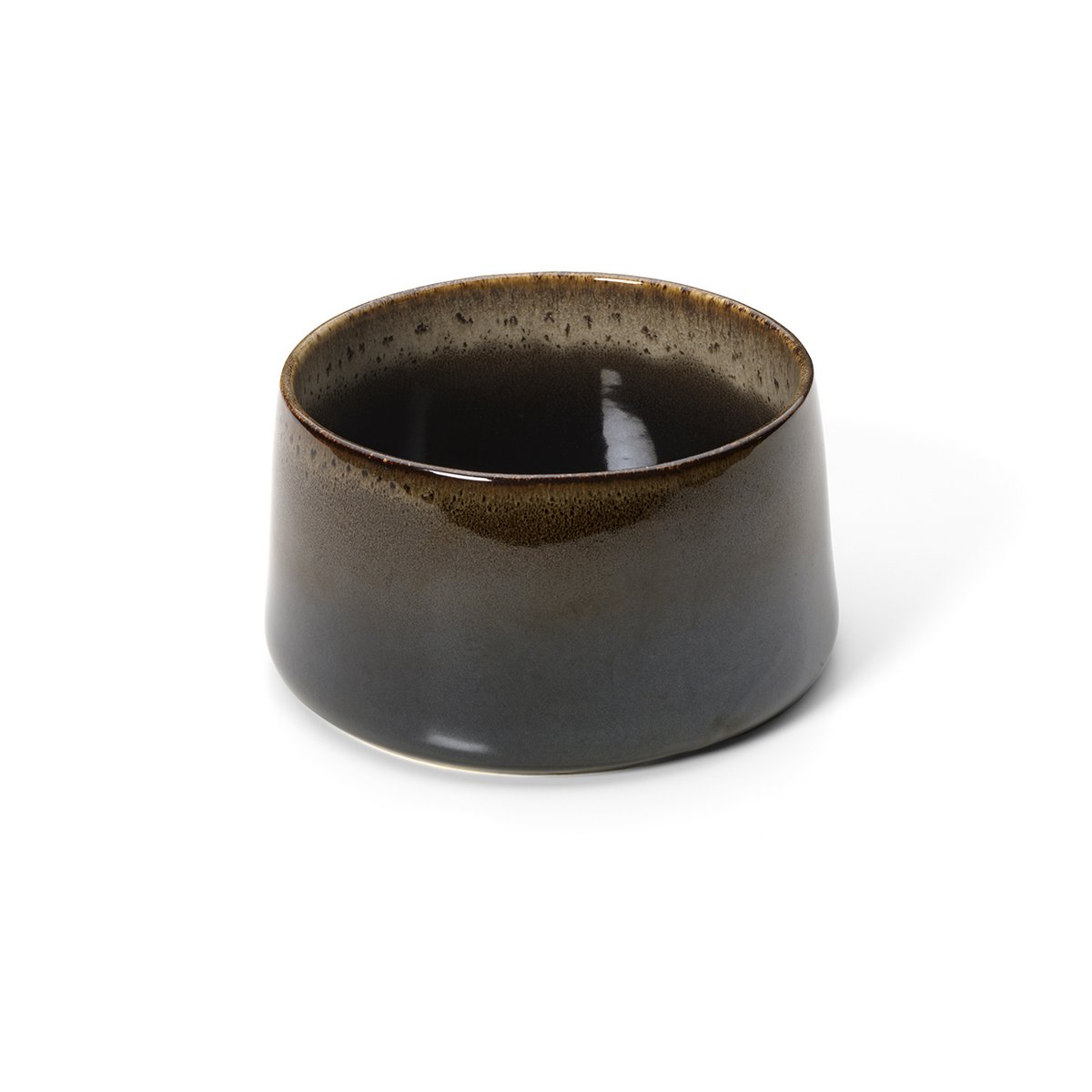 Keramikskål 16 cm × 8,7 cm - mørkebrun mudderglasur