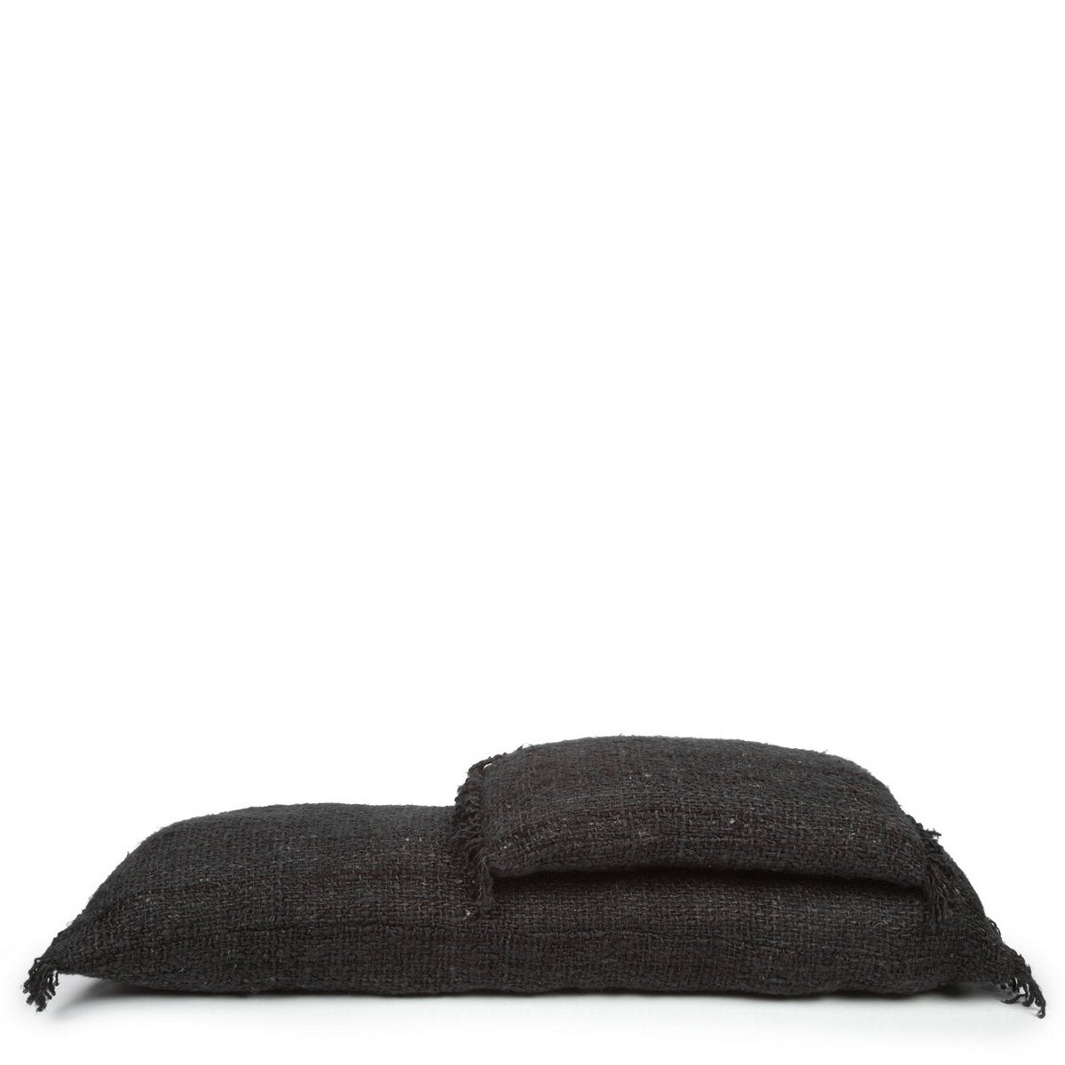 Håndfarvet bomuldspudebetræk, sort navy - 30×50 cm