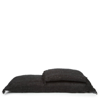 Håndfarvet bomuldspudebetræk, sort navy - 30×50 cm