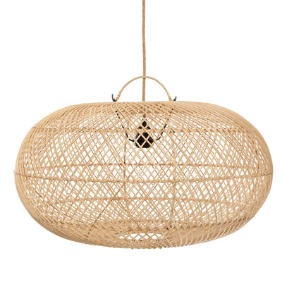 Rattan-Pendelleuchte 60 cm – handgeflochten, beige
