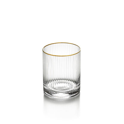 Genbrugsglas lowball - Guldkant - 10 cm