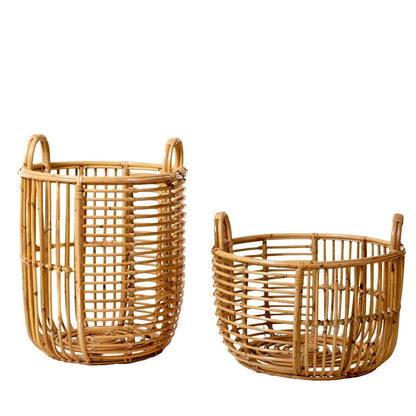 Håndvævet fletkurv Jemuh lav – ø42 × 27 cm, Indonesien