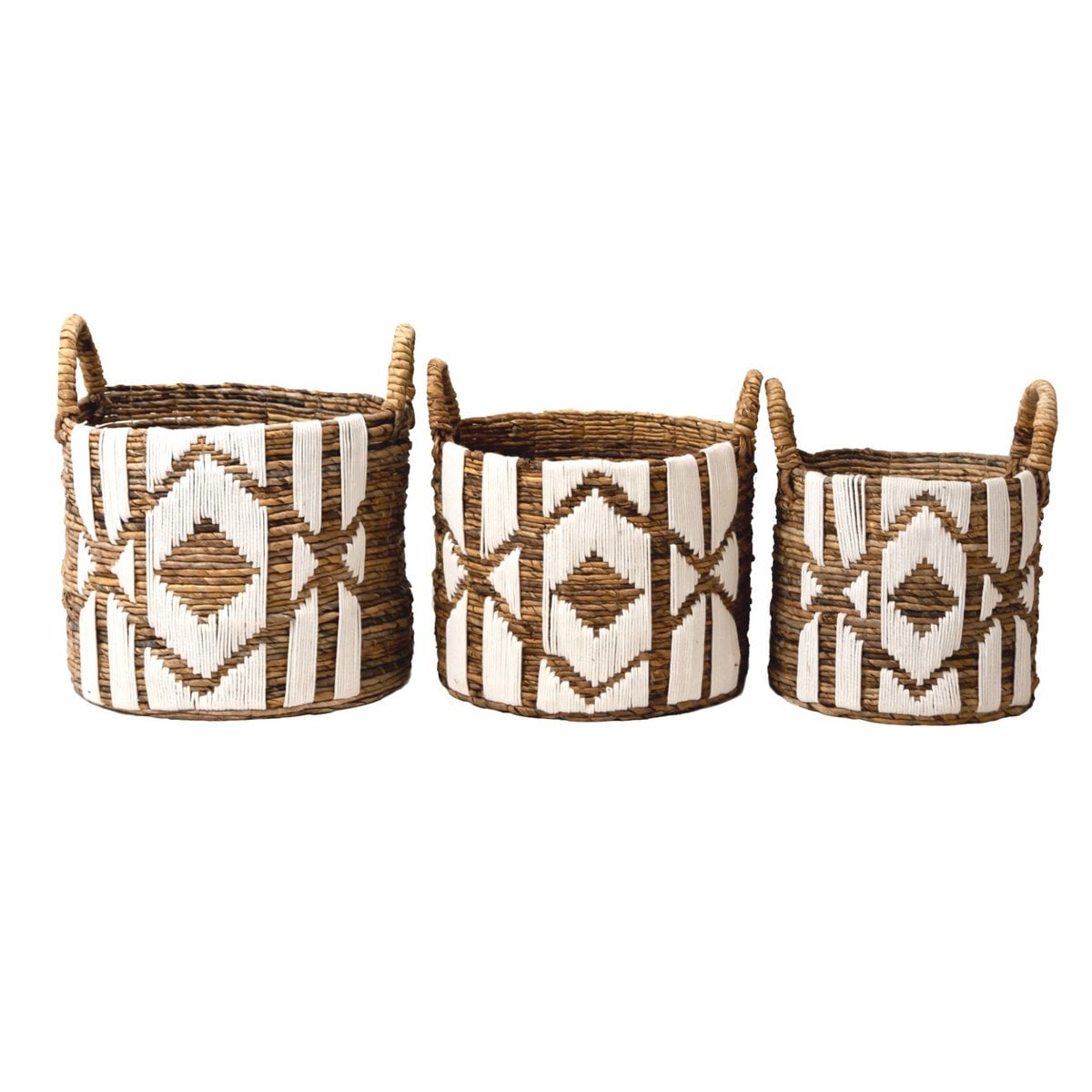 Cotton macramé basket NASARI 40 cm diameter – round storage