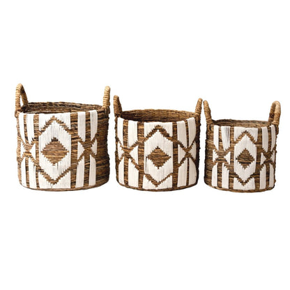 Cotton macramé basket NASARI 40 cm diameter – round storage