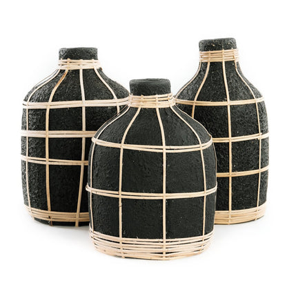 Terrakottavase sort natur 13 × 24 cm – høj, Indonesien