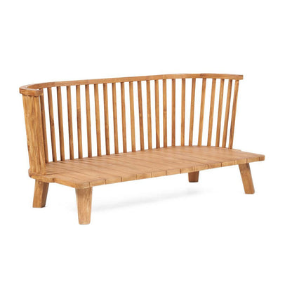 Teaktræs to-personers sofa, beige og sort - 140 cm