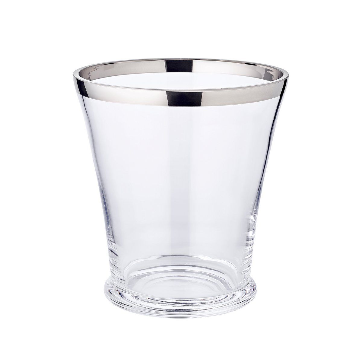 Mundgeblasener Kristall-Flaschenkühler 20 cm – Platinrand