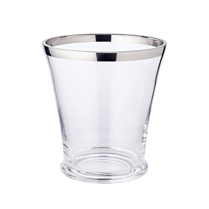 Mundgeblasener Kristall-Flaschenkühler 20 cm – Platinrand